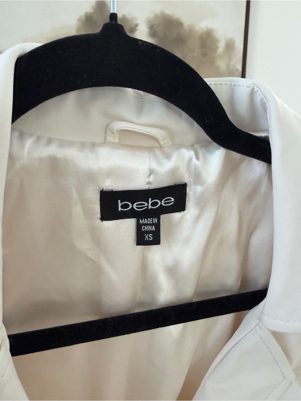 bebe Cream Ruffle-Trim Pea Coat - Picture 3 of 3